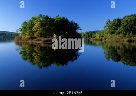 Mansfield Hollow Lake, Mansfield Hollow State Park, Tolland County, Connecticut Foto Stock