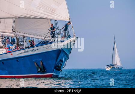 Imbarcazione a vela Johann Smidt sul Mar Baltico, Danimarca, Mar Baltico Foto Stock