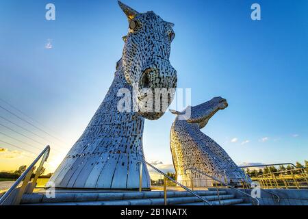 Falkirk, SCOZIA - 30 MAGGIO: I Kelpies: Sculture scozzesi a cavallo da 100 piedi Foto Stock