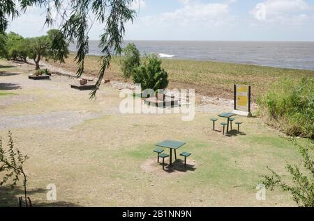 Costanera sur Riserva ecologica, un bel luogo di svago naturale a Buenos Aires, Argentina. La riva del fiume Rio de la Plata è piena di aquat Foto Stock