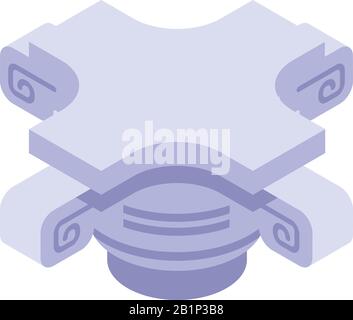 Icona del montante della testa, stile isometrico Illustrazione Vettoriale