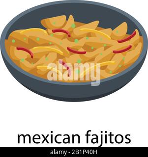 Icona di fajitos messicano, stile isometrico Illustrazione Vettoriale