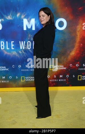 Westwood, Ca. 26th Feb, 2020. Marcia Gay Harden, presso la National Geographic's 'Cosmos: Possible Worlds' Los Angeles Premiere presso Royce Hall, UCLA a Westwood California il 26 febbraio 2020. Credito: Faye Sadou/Media Punch/Alamy Live News Foto Stock