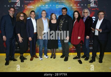 Westwood, Ca. 26th Feb, 2020. I produttori, presso la National Geographic's 'Cosmos: Possible Worlds' Los Angeles Premiere presso Royce Hall, UCLA a Westwood California, il 26 febbraio 2020. Credito: Faye Sadou/Media Punch/Alamy Live News Foto Stock