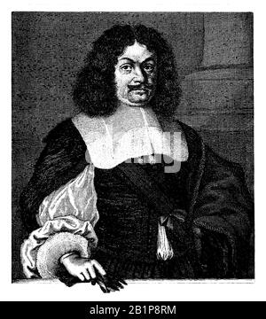 Andreas Gryphius (1616 - 1664), poeta e drammaturgo lirico tedesco, (libro di storia letteraria, 1910) Foto Stock