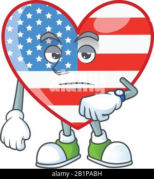 Un'immagine dell'amore del giorno di indipendenza su un gesto d'attesa Illustrazione Vettoriale