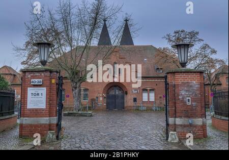 Haupteingang, Tor 1, Jva Tegel, Seidelstraße, Reinickendorf, Berlin, Deutschland Foto Stock