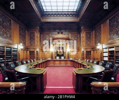 Amburgo, Ratsstube, Tagungszimmer Des Senats. Rathaus Von 1886, Grottjan + Robertson, Haller + Lauprecht, Hanssen + Meerwein, Stammann + Zinnnow Hamburg Foto Stock