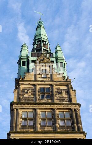 Torre Al Mercato Prinzipal, Münster, Münsterland, Renania Settentrionale-Vestfalia, Germania, Europa Foto Stock