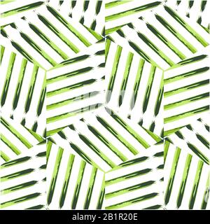 Astratto verde sfondo geometrico di primavera. Elegante sfondo romantico con linee verdi Illustrazione Vettoriale