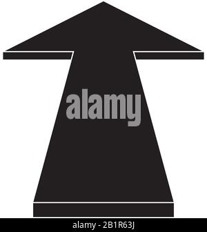 Freccia. Icona nera piatta Illustrazione Vettoriale