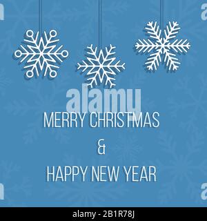 Cartolina di auguri di Natale. Buon Natale E Felice Anno Nuovo. Illustrazione Vettoriale