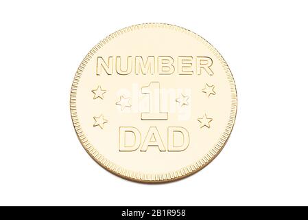 Il giorno del padre oro numero uno medaglia di papà. Foto Stock