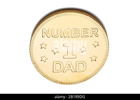 Il giorno del padre oro numero uno medaglia di papà. Foto Stock