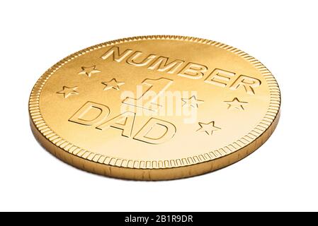 Il giorno del padre oro numero uno medaglia di papà. Foto Stock