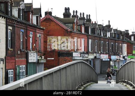 Alloggi sociali a Leeds, Regno Unito. Foto Stock