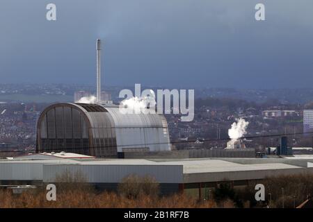 Leeds Recycling and Energy Recovery Facility (RERF), gestito da Veolia, Leeds, Regno Unito. Foto Stock