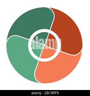 Grafico a torta del modello per Infografica con testo dell'area a 4 posizioni. Foto Stock