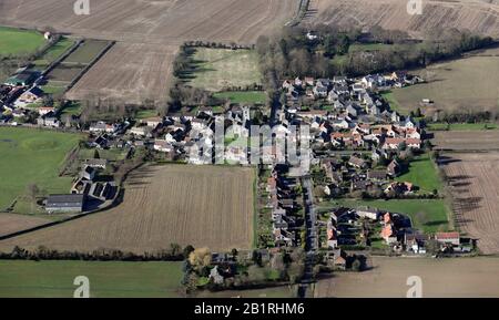 Veduta aerea del villaggio di Saxton vicino a Tadcaster, North Yorkshire Foto Stock