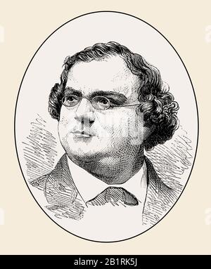 Charles Monselet, 1825-1888, giornalista francese, critico gastronomico Foto Stock