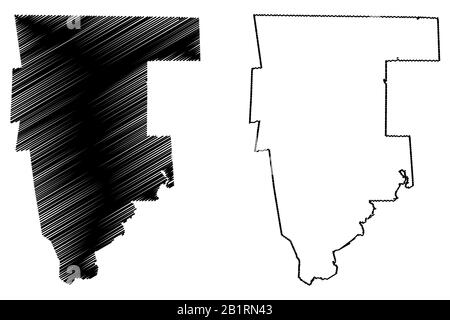 Tolland County, Connecticut (contea degli Stati Uniti, Stati Uniti d'America, Stati Uniti, Stati Uniti) mappa vettore illustrazione, abbozzare schizzo Tolland mappa Illustrazione Vettoriale