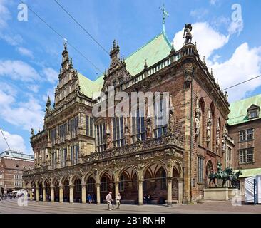 Il municipio nella città anseatica di Brema, Brema, Germania, Foto Stock