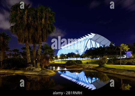 Architektur von Santiago Calatrava, Museo de las Ciencias Principe Felipe, Ciudad de las Artes y las Ciencias, Valencia, Spagna, Foto Stock