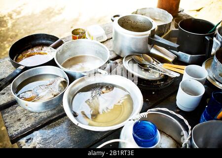 Pentole, Utensili, Comunità Terra Preta, Iranduba, Amazonas, Brasile Foto Stock