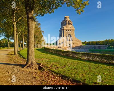 Völkerschlachtdenkmal di Leipzig, in Sassonia, Germania Foto Stock