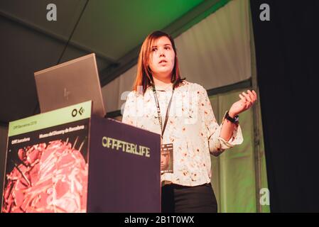 Nidia Dias per Z di HP Speaking all'OFFF Festival 2019. Barcellona, Spagna. Foto Stock