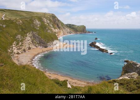 baia di st oswald accanto a durble doe sulla costa giurassica di dorset Foto Stock