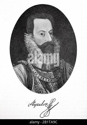 Alexander Farnese, Alessandro Farnese, 27 agosto 1545 - 3 dicembre 1592, era un nobile e condottiero italiano che era Duca di Parma, Piacenza e Castro / Alexander Farnese, Alessandro Farnese, ein italienischer Feldherr und Diplomat in spanischen Diensten, Historisch, Riproduzione digitale migliorata di un originale del 19th secolo / digitale Reproduktion einer Originalvorlage aus dem 19. Jahrhundert Foto Stock