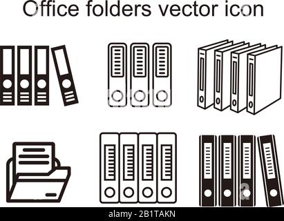 Cartelle di ufficio, icone vettoriali Di Raccoglitori, illustrazione per la progettazione grafica e web. Illustrazione Vettoriale