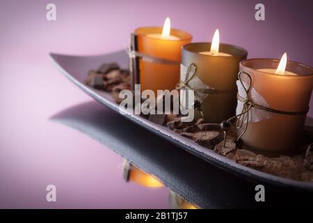 Ancora vita con candele - close up Foto Stock