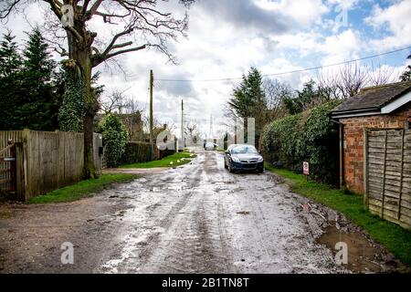 East West Rail / Verney Junction: Villaggio Storico Nel Buckinghamshire. Sito della nuova linea ferroviaria che collega Oxford e Cambridge. 27/02/20 / REGNO UNITO Foto Stock