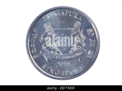 Geldmünze, 20 Cent, Singapur Foto Stock