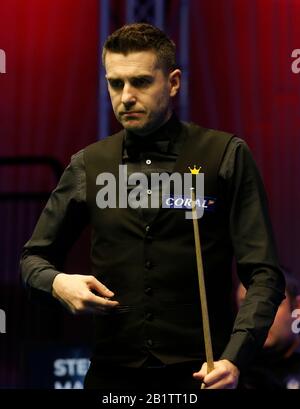 Waterfront, Southport, Merseyside, Regno Unito. 27th Feb, 2020. World Snooker Championship, Coral Players Championship; Mark Selby (ENG) guarda durante il suo quarto finale contro Stephen Maguire (SCO) Credit: Action Plus Sports/Alamy Live News Foto Stock