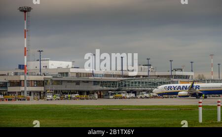 Ryan Air, Flugzeug Flughafen Schönefeld, Brandeburgo, Deutschland Foto Stock