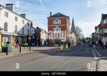 High Street, mercato Harborough, Leicestershire Foto Stock