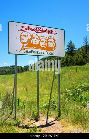 South Dakota cartello di benvenuto, Stati Uniti Foto Stock