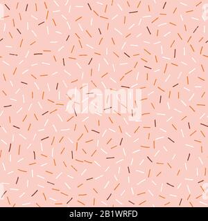 Astratto Ditsy Linee Colorate Sprinkles Su Sfondo Rosa Vettore Senza Giunture Modello Illustrazione Vettoriale