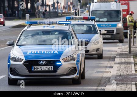 Polizia stradale polacca in Gdansk, Polonia Febbraio 26th 2020 © Wojciech Strozyk / Alamy Stock Photo Foto Stock