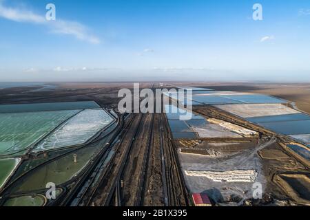 Veduta aerea delle saline, Qinghai, Cina Foto Stock