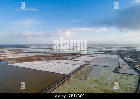 Veduta aerea delle saline, Qinghai, Cina Foto Stock