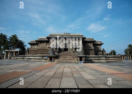 Chennakeshava Temple Complex, è un tempio indù del 12th secolo dedicato a Lord Vishnu, Belur, Karnataka, India Foto Stock