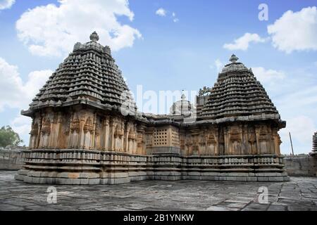 Lakshmi Devi tempio, è stato costruito dall'Impero Hoysala nel 1114 C.E., Doddagaddavalli, Karnataka, India Foto Stock