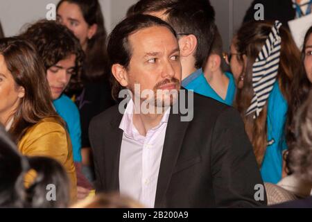 A Coruña, Spagna. 28th Feb, 2020. Pablo Iglesias, Alberto Nuñez Feijoo durante i premi della Fondazione Principessa di Girona a Coruña, venerdì 28 febbraio 2020. Credito: Cordon STAMPA/Alamy Live News Foto Stock