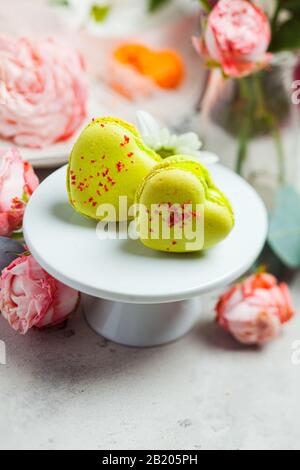 Deliziosi mararoni a forma di cuore il giorno di San Valentino Foto Stock