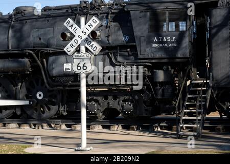 Santa Fe ferrovia a vapore locomotiva 4759 Kingman, Arizona, Stati Uniti Foto Stock