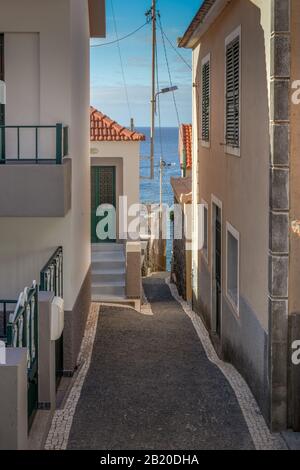 Gasse, Jardim do Mar, Madeira, Portogallo Foto Stock